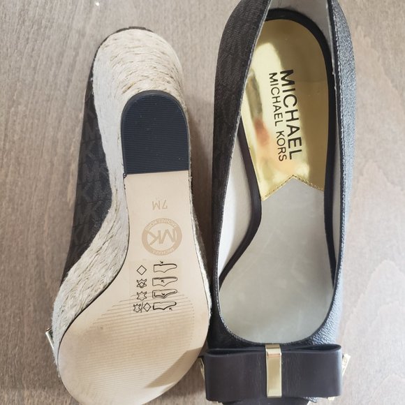 Michael Kors Logo Wedge Open Toe Shoes